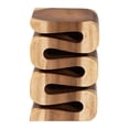 thumbnail image 2 of bali & pari Eliada Hand-carved Suar Wood Side Table Wavy Sculptural Accent Table, 2 of 6