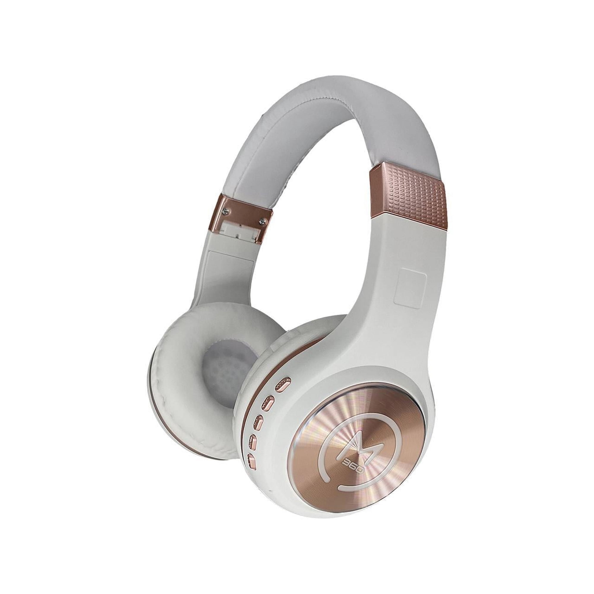 Morpheus 360 Serenity Wireless Over Ear Headphones - Foldable - White with Rose Gold Accents - HP5500R