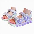 thumbnail image 4 of Godom Baby Girl Sandals Casual Adjustable Double Buckle Flat Sandal Slide for Toddler Little Big Kid, 4 of 7