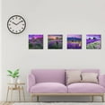 thumbnail image 4 of Lavender Flowers Wall Art Decor Canvas Prints Purple Floral Pictures Painting Artwork Framed 16x16 Inch 4 Panels Modern Landscape Still Life Photos Home Decoration Ready to Hang Bedroom Bathroom, 4 of 6