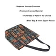 thumbnail image 3 of FORMRS Womens Canvas Tote Bag with Zipper Inner Pocket Shoulder Handbag, Black Geometric, 3 of 7