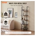thumbnail image 2 of Industrial Square Pipe Shelf 5 Tier 17.3x11.8in Wall-Mount for Bedroom, 2 of 7