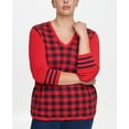 thumbnail image 5 of Tommy Hilfiger Chandail à Enfiler à Carreaux Buffalo pour Femmes, Rouge, 0X, 5 of 5