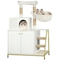 thumbnail image 4 of Cat Cabinet, 4-in-1 Modern Cat House with Large Platform, Cat House with Sisal Scratching Mat, 4 of 7