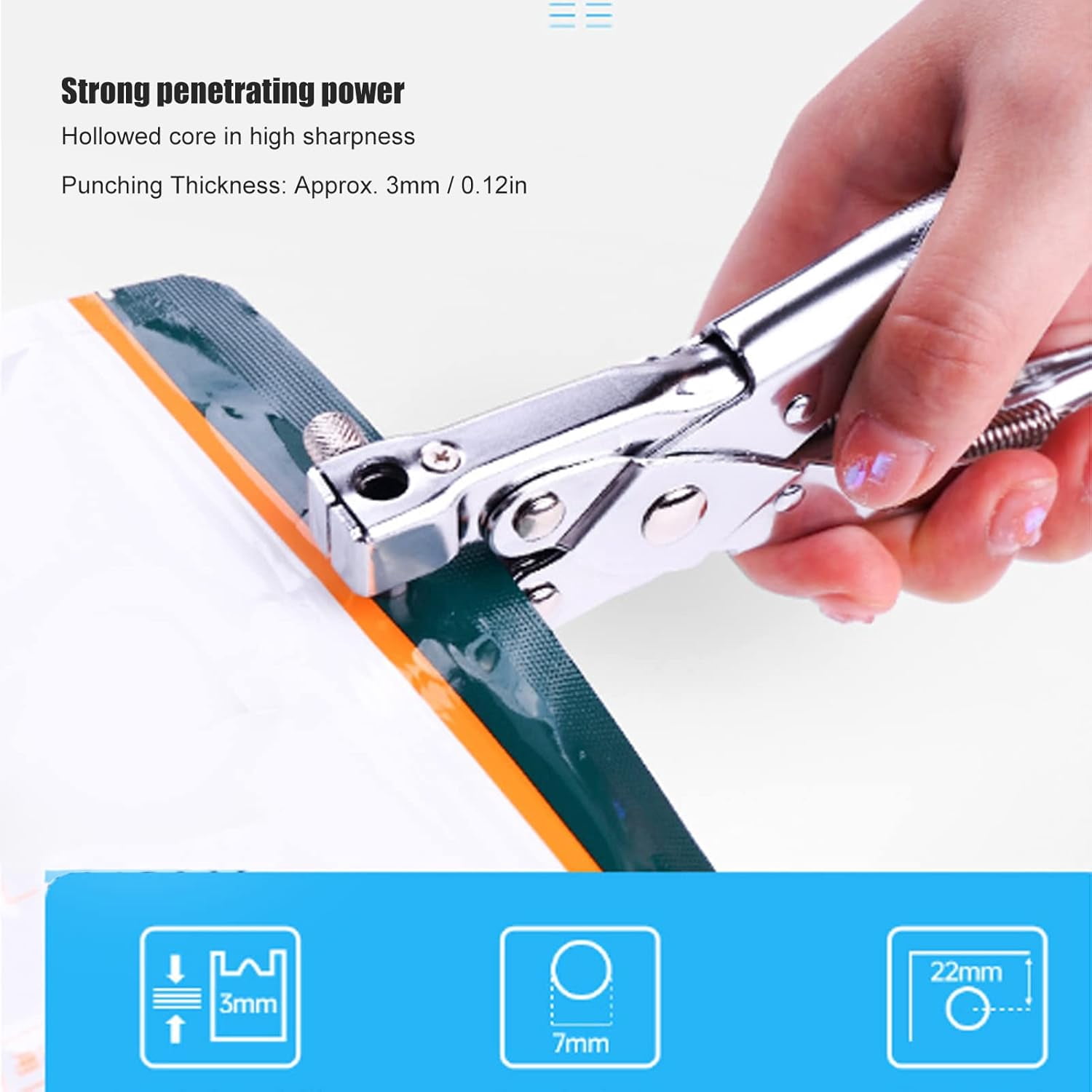 IULAVP Single Hole Punch 1/4 Inch, 7mm Paper Hole Puncher with Soft Grip Handle, Handheld Single Hole Puncher for Crafts, Office, Classroom, Scrapbooks, Tags