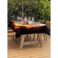 thumbnail image 2 of Outdoor Tablecloth with Umbrella Hole and Zipper, Golf Ball Rectangle Table Cloth 52x70 Inch Waterproof Tablecloth, Sport Modern Glowing Burning Classic Art Picnic Table Cover for Patio Camping, 2 of 7