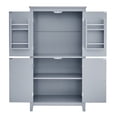 thumbnail image 5 of Tcbosik Storage Cabinet with Adjustable Shelf, Kitchen Pantry Cabinet with 4 Doors, Cupboard for Bathroom, Dining Room, Living Room, Grey, 5 of 9