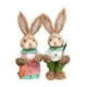 thumbnail image 4 of 2 piezas de esculturas de conejo, figuritas de conejo, decoraciones de Pascua, bonito jardín de paja Estilo D, 4 of 8
