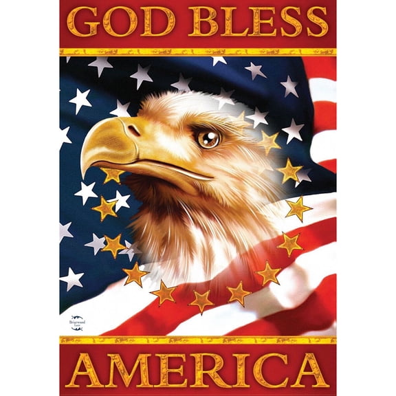 Briarwood Lane Everyday Garden Flag 12x18 For Outdoor God Bless America Eagle Garden Flag Flags For Outside