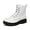 White, variant on Women’s Fashion Ankle Booties Causal Side Zipper Lace-up Combat Boots