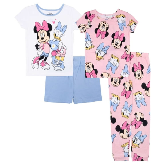 Minnie Mouse Girls Short Sleeve and Pant Pajama Set, Sizes 4-10