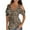 Khaki, variant on Giftesty Women's Comfortable Casual Round Neck Short Sleeve Print Strapless Top Blouse