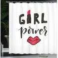 thumbnail image 4 of Ambesonne Girl Slogan Shower Curtain, Lipstick in Text Design, 69"Wx75"L, Charcoal Grey Vermilion, 4 of 5