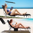 thumbnail image 2 of Goplus 2 PCS Foldable Sun Shading Lounge Chair Adjustable Beach Sunbathing Recliner Black, 2 of 10