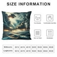 thumbnail image 5 of Orinice  Nature Throw Pillow Cushion Cover, Thunderstorm Themed Rays Over The Ocean Waves Wild Forces in The Air Print, Decorative Square Accent Pillow Case,  White, 5 of 5