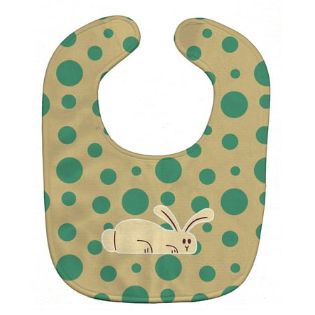 

Carolines Treasures BB7083BIB Rabbit on Polkadots Baby Bib 10 x 13 multicolor