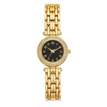 Time and Tru Heirloom Collection: Silver-Tone Bracelet Wristwatch with Crystal Bezel for Women