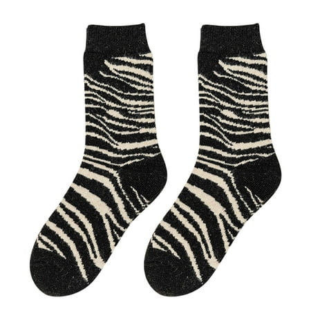 

Huaai socks for women Women Socks Keep Warm Winter Socks Soft Flowers Star Black Socks cute socks A