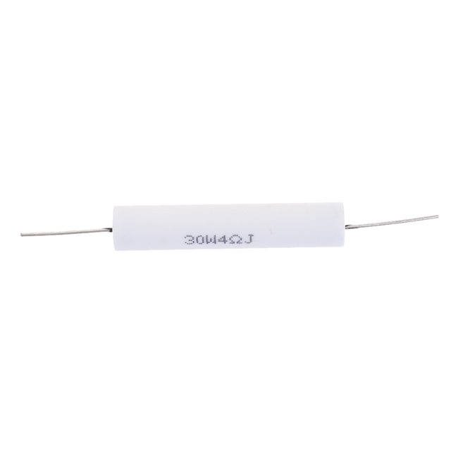 Resistencia de Potencia de Cemento Cerámico Bobinado con Alambre de 30 W, 4 Ohmios, 5%, Color Blanco Baoblaze Resistencia de cerámica del cemento