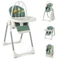 thumbnail image 1 of Babyjoy Trona de Bebé 4 en 1, Silla de Alimentación Plegable con 7 Alturas, Reposapiés Retráctil, Ruedas Bloqueables, Cojín Extraíble, Barra de Juguetes y Bandeja Doble para Niños Pequeños, 1 of 3
