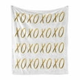 thumbnail image 1 of Xo Soft Flannel Fleece Throw Blanket, Affection Sincerity Love Letter with Old Fashioned Retro Effects Print, Cozy Plush for Indoor and Outdoor Use, 50" x 60", Sand Brown White, by Ambesonne, 1 of 6