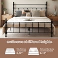 thumbnail image 5 of KATHY&BOB Queen Size Metal Bed Frame with Straight Headboard, Retro Luxury Roman Column, Heavy Duty Bed Frame with Storage Space Under-bed, Easy Assembly, No Box Spring Needed (Straight, Queen), 5 of 11