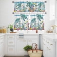 thumbnail image 3 of Watercolor Sea Turtle Coral Seaweed Curtain Tier and Valance Set 3 Piece, Ocean Life Fish Seahorse 3-inch Rod Pocket Window Tier Curtains Valance for Kitchen Living Room, 3 of 9