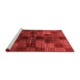 thumbnail image 2 of Ahgly Company Machine Washable Indoor Square Checkered Red Modern Area Rugs, 4' Square, 2 of 4