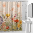 thumbnail image 4 of Flower Floral Branch Leaves Fabric Shower Curtain Plant Watercolor Washable Shower Curtains for Bathroom, Waterproof Bath Curtain with Hooks Home Decor 36x72in, 4 of 8