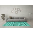 thumbnail image 3 of Ahgly Company Machine Washable Indoor Rectangle Abstract Turquoise Blue Contemporary Area Rugs, 5' x 7', 3 of 4