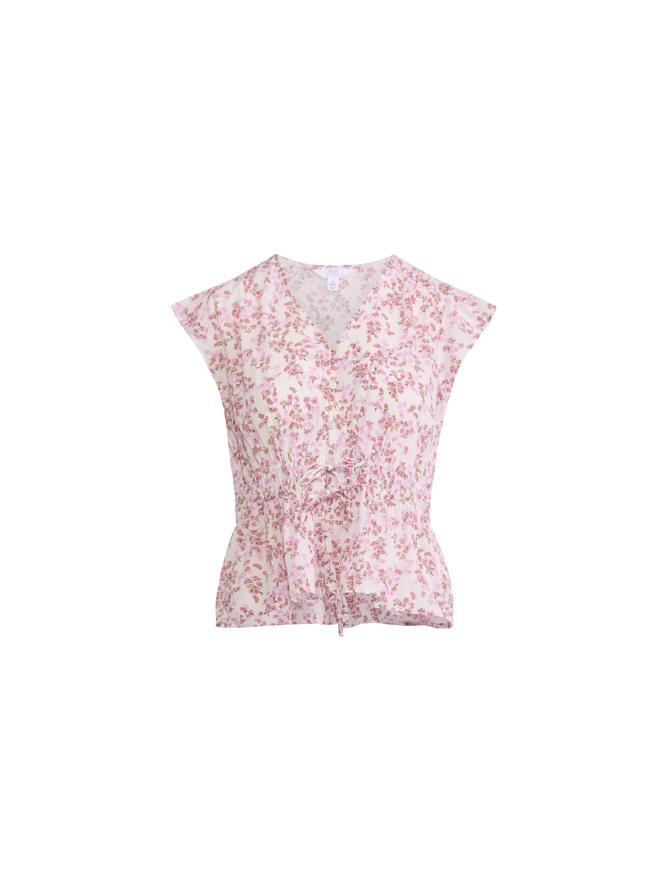 Time And Tru Women's Peplum Top with Flutter Sleeves, Sizes XS-XXXL