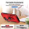 thumbnail image 3 of Dteck Case for iPhone 16 Plus,Shockproof Rubber Military Grade Drop Protection Dual Layer Case Ring Holder Kickstand Cover for iPhone 16 Plus,Red+Black, 3 of 9