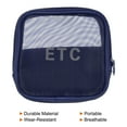 thumbnail image 3 of Uxcell 4.3"x4.3"x0.8" Travel Mesh Toiletry Bag Makeup Cosmetic Bag Zipper Pouch Navy Blue, 3 of 4
