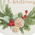 thumbnail image 2 of "Merry Christmas" Holly Branch & Pinecones Round Dolomite Decorative Platter 13", 2 of 4