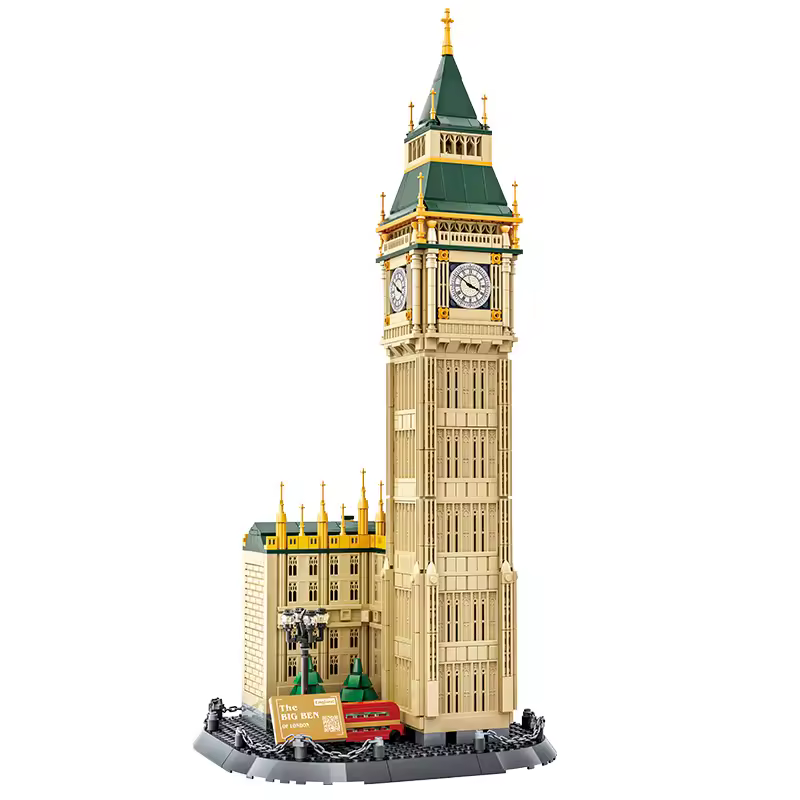 GZBricker London Big Ben Building Sets Compatible with Lego Architecture World Famous City Street View for Adults