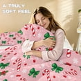 thumbnail image 5 of Yspwyqan Pink Christmas 3 Piece Comforter Set Twin XL, Soft All Season Candy Cane Bow Bedding Set with 1 Comforter 2 Pillow Shams for Girls Room Holiday Decor, 5 of 7