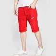 thumbnail image 2 of Sunisery Men Skinny Denim Shorts Destroyed Ripped Knee Length Jeans plus size, 2 of 3