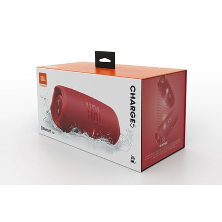 JBL Charge 5 Portable Waterproof Speaker with Powerbank, Red