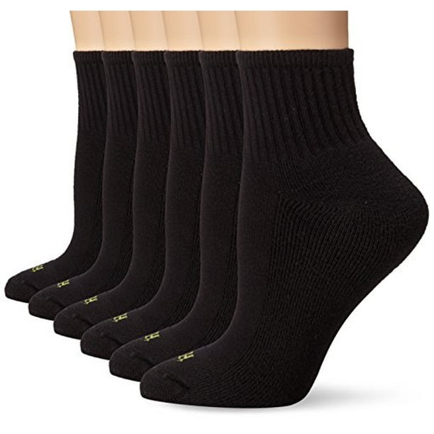Hue Hue Women's Mini Crew Sock 6Pack, Black, One Size