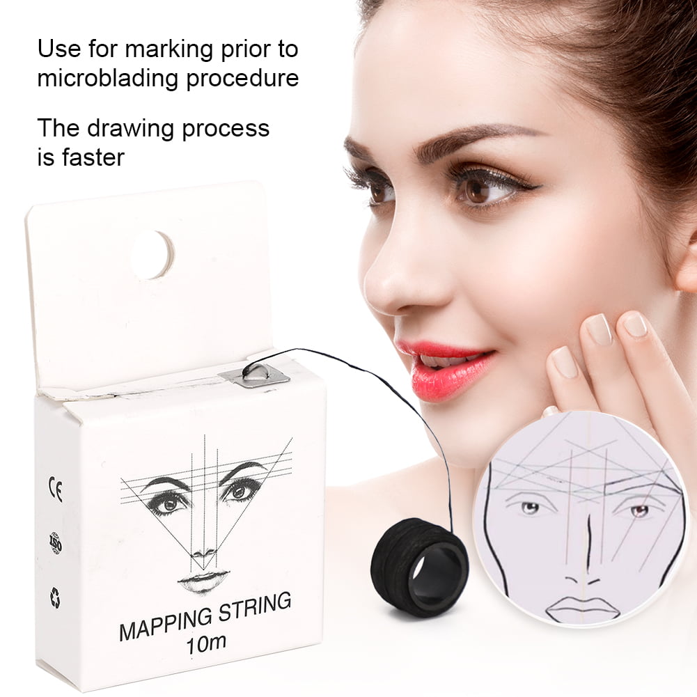 LWANFEI Mapping Strings with Ink,Micronumbing Threading Thread for Eyebrow Makeup,White
