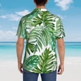 thumbnail image 5 of Green Leaves Mens Hawaiian Shirt Short Sleeve Casual Button Up Tropical Summer Beach Shirt, 5 of 9