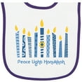 thumbnail image 2 of Inktastic Peace Light Hanukkah Baby Terry Cloth Bib, 2 of 3