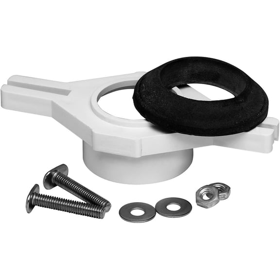 Oatey Urinal Flange Kit, PVC, White, Adjustable 43541
