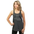 thumbnail image 2 of Single Taken Building My Empire Women's Fashion Sleeveless Flowy Racerback Workout Yoga Tank Top Charcoal Grey X-Large, 2 of 3