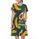 thumbnail image 1 of Balery Banana And Avocado Vestidos sueltos de manga corta para mujer, vestidos de verano 2025, vestidos casuales de corte A con vuelo., 1 of 6