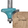 thumbnail image 5 of Roundover Router Bit 1/2 Shank 5/8" Radius Carbide Tipped with Bearing Cyan, 5 of 5