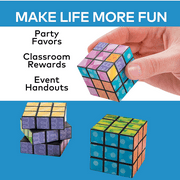 Bright Printed Mini Magic Cube - Party Favors - 12 Pieces