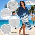 thumbnail image 6 of Xixirimido Blue Tie-dye Print Kaftan Dresses for Women Plus Size V-Neck Moo Moos Batwing Sleeve Caftan Beach Dress Bathing Suit Cover-Up Loungewear, 6 of 7