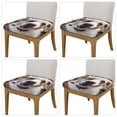 thumbnail image 2 of Gukieu Realistic Cute Puppy Print Square Cushion Cover, Elastic Strap Chair Protector, Suitable for Family Restaurant, Hotel Banquet Decorations-Four Pieces, 2 of 7