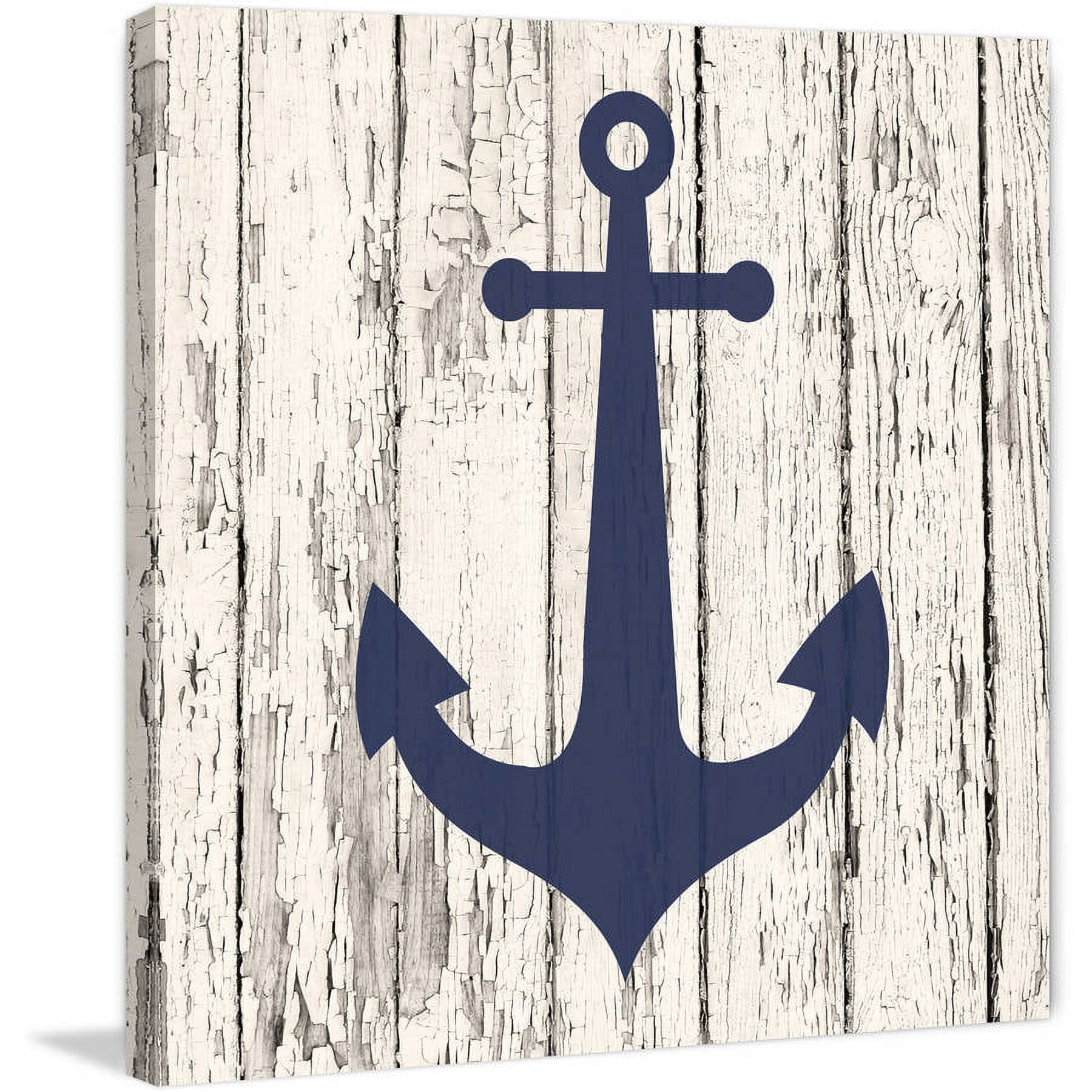 "Blue Anchor" Painting Print on Wrapped Canvas
